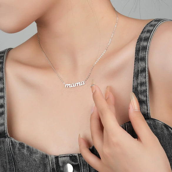 Wholesale Women's 925 Sterling Silver Letter Necklace With Electroplating And Cross Chain