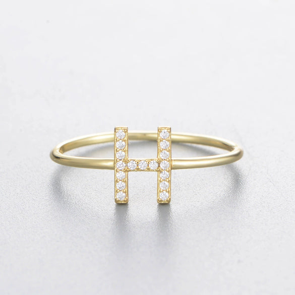 Wholesale Women's 925 Sterling Silver Letters Zircon Ring Stacking Combination