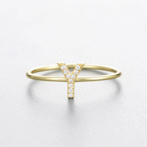 Wholesale Women's 925 Sterling Silver Letters Zircon Ring Stacking Combination