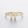 Wholesale Women's 925 Sterling Silver Letters Zircon Ring Stacking Combination
