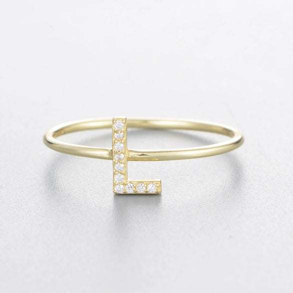 Wholesale Women's 925 Sterling Silver Letters Zircon Ring Stacking Combination