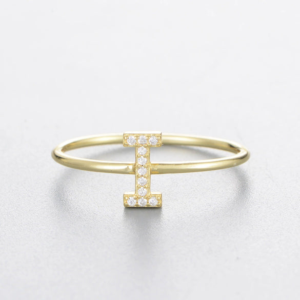 Wholesale Women's 925 Sterling Silver Letters Zircon Ring Stacking Combination