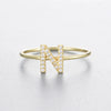 Wholesale Women's 925 Sterling Silver Letters Zircon Ring Stacking Combination