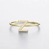 Wholesale Women's 925 Sterling Silver Letters Zircon Ring Stacking Combination