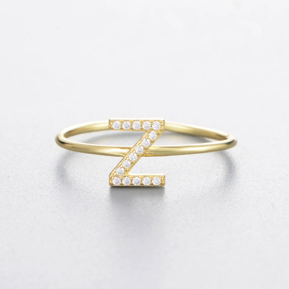 Wholesale Women's 925 Sterling Silver Letters Zircon Ring Stacking Combination