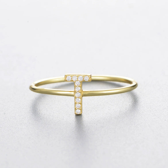 Wholesale Women's 925 Sterling Silver Letters Zircon Ring Stacking Combination