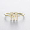 Wholesale Women's 925 Sterling Silver Letters Zircon Ring Stacking Combination
