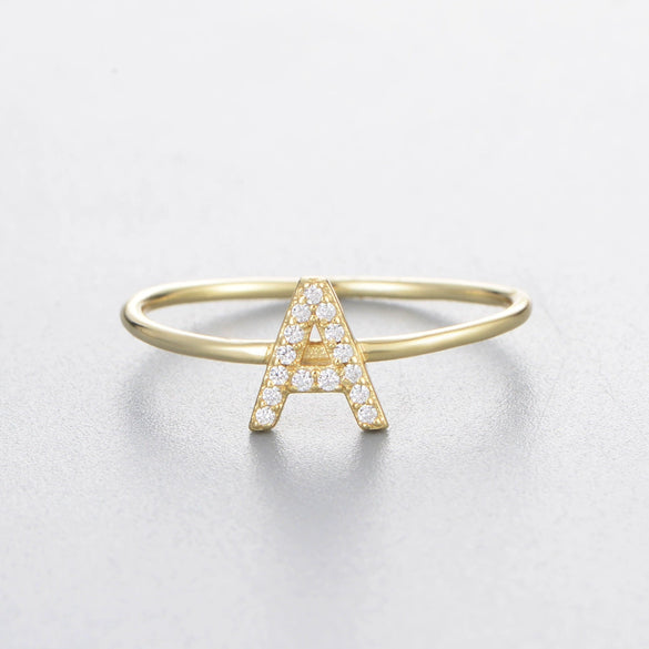 Wholesale Women's 925 Sterling Silver Letters Zircon Ring Stacking Combination