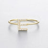 Wholesale Women's 925 Sterling Silver Letters Zircon Ring Stacking Combination