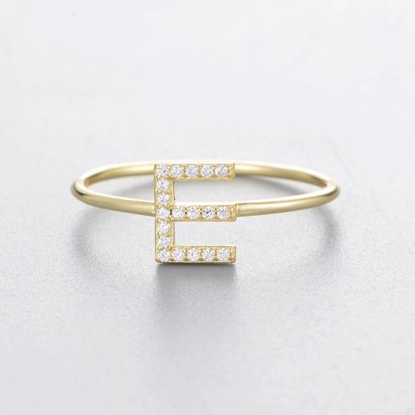 Wholesale Women's 925 Sterling Silver Letters Zircon Ring Stacking Combination