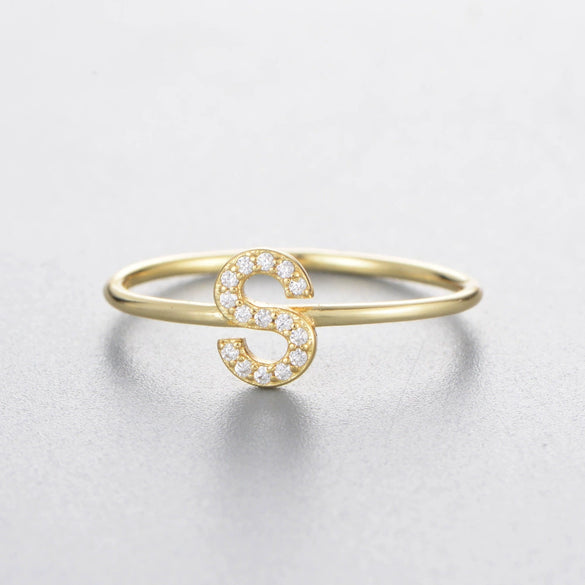 Wholesale Women's 925 Sterling Silver Letters Zircon Ring Stacking Combination