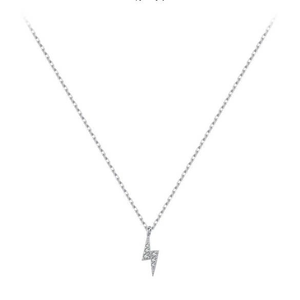 Wholesale Women's 925 Sterling Silver Lightning Clavicle Chain With Micro Inlay Design