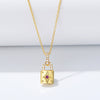 Wholesale Women's Sterling Silver 925 Lock Necklace With Diamond Encrusted And Geometric Pattern Cross Chain