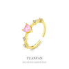 Wholesale Women's 925 Sterling Silver Love Ring With Pink Zircon And Heart Shape