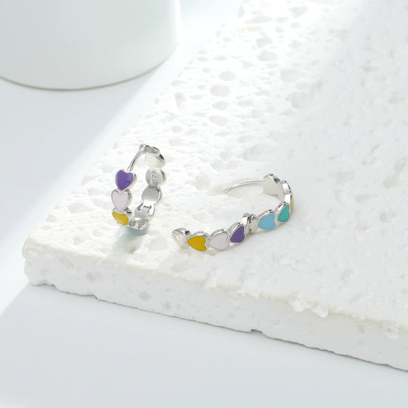 Wholesale Women's 925 Sterling Silver Lovely Heart Dripping Oil Earrings