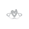 Wholesale Women's 925 Sterling Silver Microinlaid Hollow Heartshaped Ring Jewelry