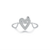 Wholesale Women's 925 Sterling Silver Microinlaid Hollow Heartshaped Ring Jewelry