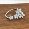Wholesale Women's 925 Sterling Silver Micropaved Flower Ring