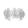 Wholesale Women's 925 Sterling Silver Minimalist Flower Edge Ring With Electroplating