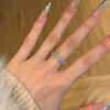 Wholesale Women's 925 Sterling Silver Minimalist Flower Edge Ring With Electroplating
