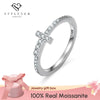 Wholesale Women's 925 Sterling Silver Moissanite And Diamond T Ring With Geometric Pattern And Electroplating