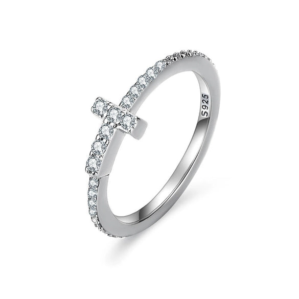 Wholesale Women's 925 Sterling Silver Moissanite And Diamond T Ring With Geometric Pattern And Electroplating
