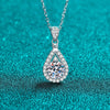 Wholesale Women's 925 Sterling Silver Moissanite Clavicle Chain Necklace With Geometric Pattern And Pt950 Gold Electroplated Finish