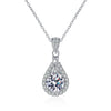 Wholesale Women's 925 Sterling Silver Moissanite Clavicle Chain Necklace With Geometric Pattern And Pt950 Gold Electroplated Finish