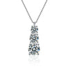 Wholesale Women's 925 Sterling Silver Moissanite Geometric Pendant Necklace Set With Diamonds