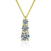 Wholesale Women's 925 Sterling Silver Moissanite Geometric Pendant Necklace Set With Diamonds