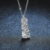 Wholesale Women's 925 Sterling Silver Moissanite Geometric Pendant Necklace Set With Diamonds