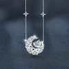 Wholesale Women's 925 Sterling Silver Moissanite Heart Shape Star Moon Fashion Necklace