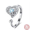 Wholesale Women's Sterling Silver Moonstone Opening Hammer Finger Ring With Geometric Personality Style And Electroplating