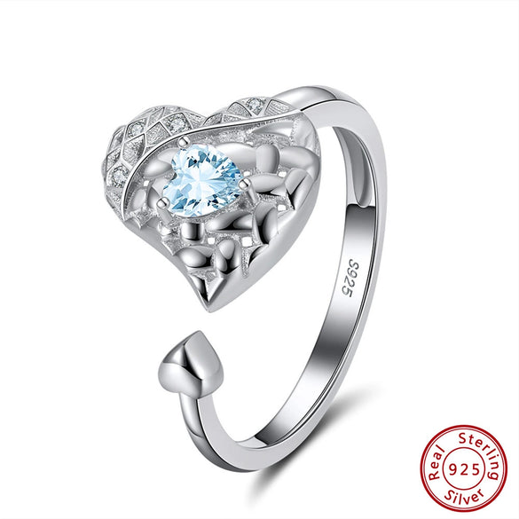 Wholesale Women's Sterling Silver Moonstone Opening Hammer Finger Ring With Geometric Personality Style And Electroplating
