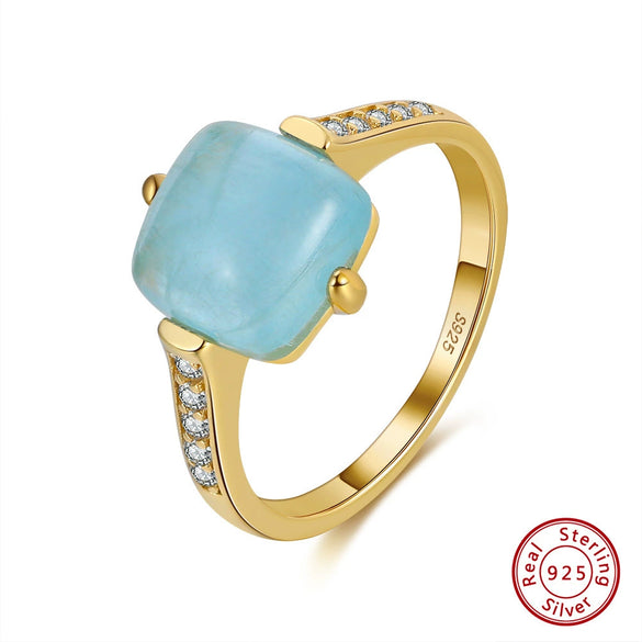 Wholesale Women's Sterling Silver Moonstone Opening Hammer Finger Ring With Geometric Personality Style And Electroplating