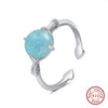 Wholesale Women's Sterling Silver Moonstone Opening Hammer Finger Ring With Geometric Personality Style And Electroplating