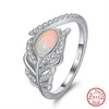 Wholesale Women's Sterling Silver Moonstone Opening Hammer Finger Ring With Geometric Personality Style And Electroplating