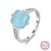 Wholesale Women's Sterling Silver Moonstone Opening Hammer Finger Ring With Geometric Personality Style And Electroplating