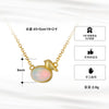 Wholesale Women's Sterling Silver 925 Natural Opal Bird Geometric Hammered Necklace With 14K Gold Electroplating