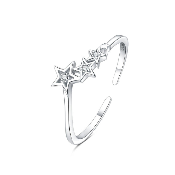 Wholesale Women's 925 Sterling Silver Natural Plants And Flowers Style Adjustable Opening Ring