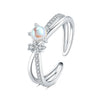 Wholesale Women's 925 Sterling Silver Natural Plants And Flowers Style Adjustable Opening Ring