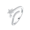 Wholesale Women's 925 Sterling Silver Natural Plants And Flowers Style Adjustable Opening Ring