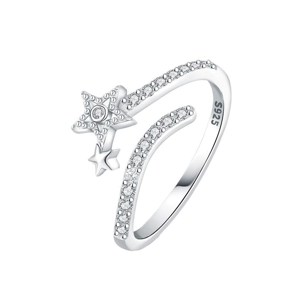 Wholesale Women's 925 Sterling Silver Natural Plants And Flowers Style Adjustable Opening Ring