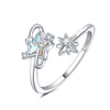 Wholesale Women's 925 Sterling Silver Natural Plants And Flowers Style Adjustable Opening Ring