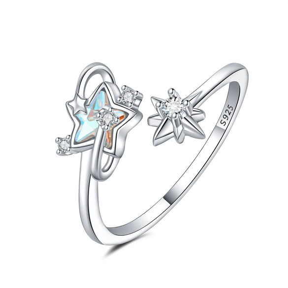 Wholesale Women's 925 Sterling Silver Natural Plants And Flowers Style Adjustable Opening Ring