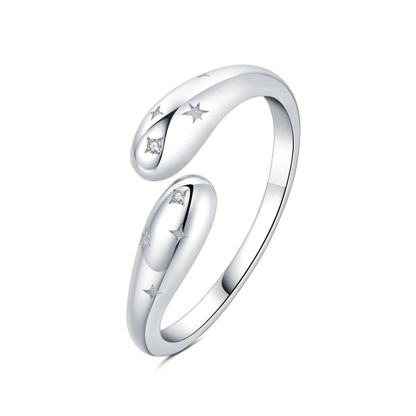 Wholesale Women's 925 Sterling Silver Natural Plants And Flowers Style Adjustable Opening Ring