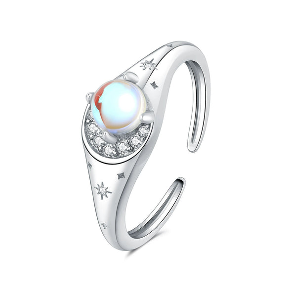 Wholesale Women's 925 Sterling Silver Natural Plants And Flowers Style Adjustable Opening Ring