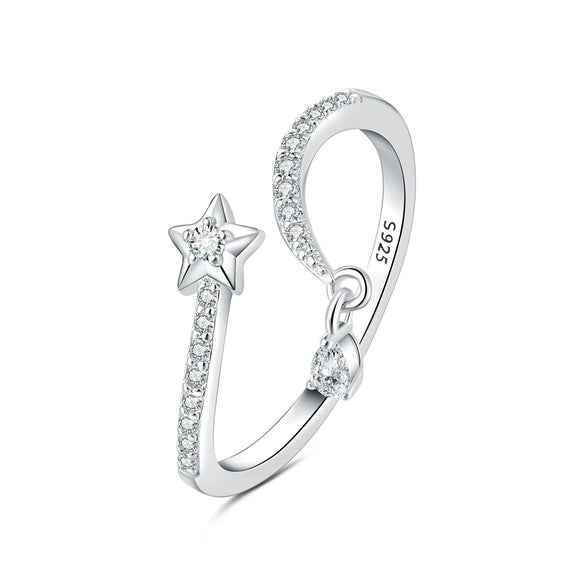 Wholesale Women's 925 Sterling Silver Natural Plants And Flowers Style Adjustable Opening Ring