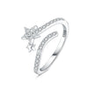 Wholesale Women's 925 Sterling Silver Natural Plants And Flowers Style Adjustable Opening Ring