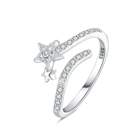 Wholesale Women's 925 Sterling Silver Natural Plants And Flowers Style Adjustable Opening Ring